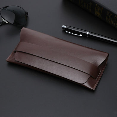 Vintage Leather Sunglasses Case - Brown