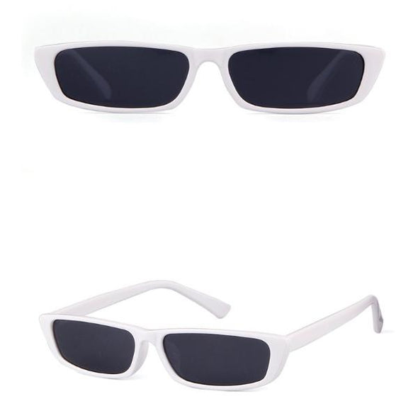 Women's Small and Narrow Designer Sunglasses - Black & White