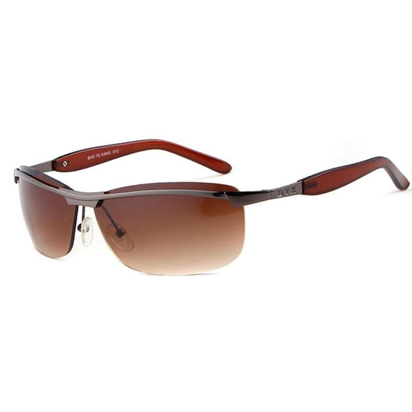 Men's Rimless Flat-Top Sunglasses - Brown & Brown